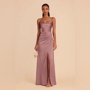 Birdy Grey Lydia Dress Matte Satin Dark Mauve - Size M